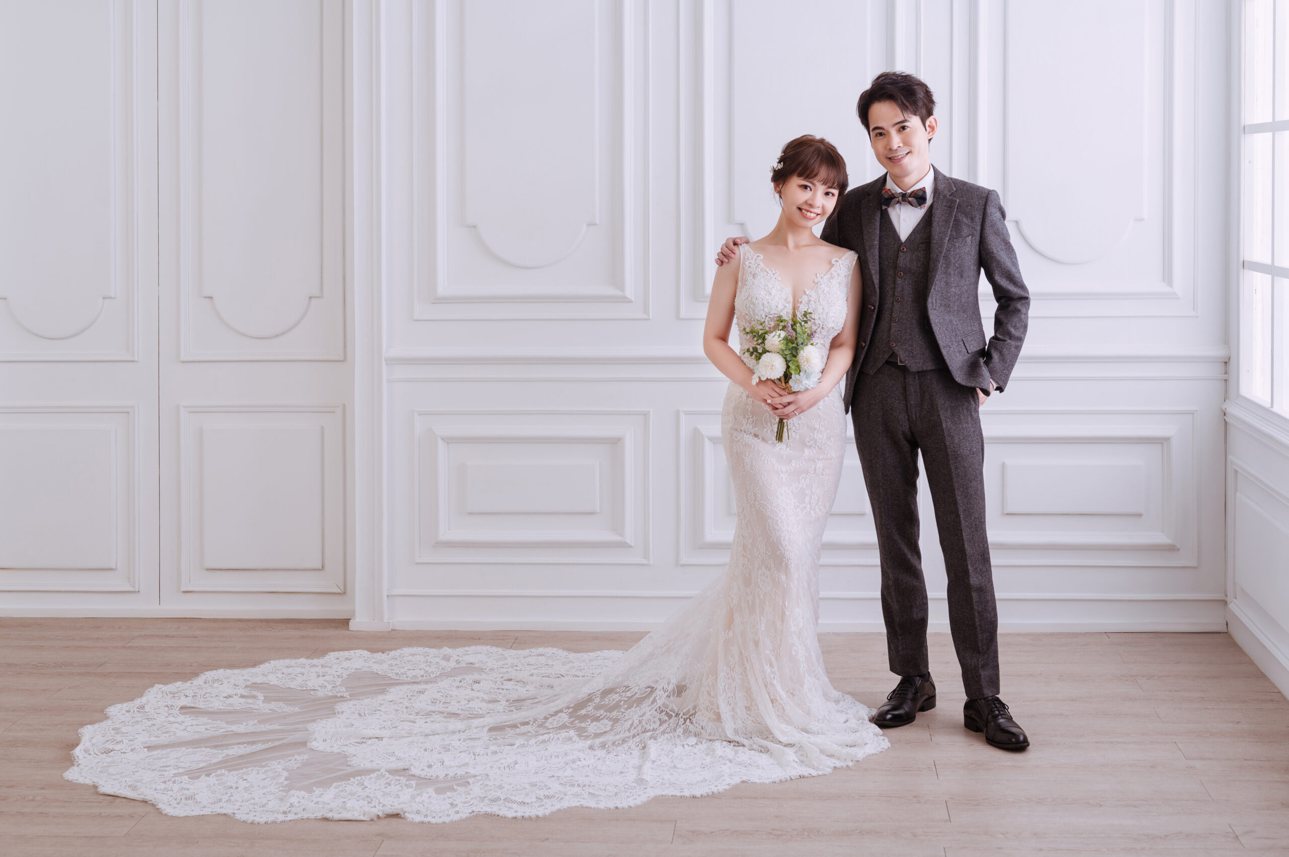 婚紗款式怎麼搭5:矮小型身材